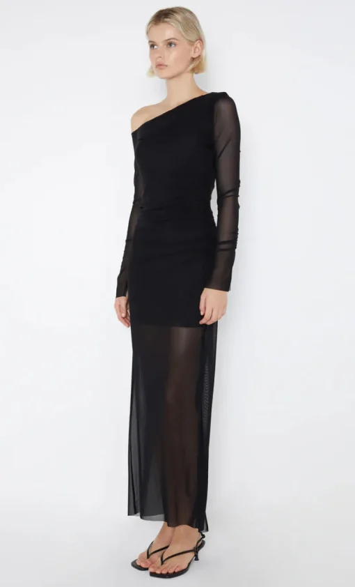 Bec and Bridge BEC + BRIDGE - FAE ASYM LONG SLEEVE DRESS (BLACK)