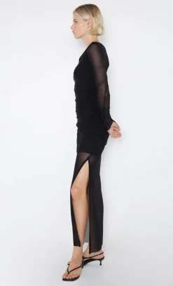 Bec and Bridge BEC + BRIDGE - FAE ASYM LONG SLEEVE DRESS (BLACK)