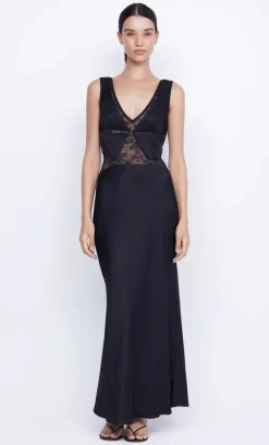 Bec and Bridge BEC + BRIDGE - JULIETTE V NECK MAXI DRESS (BLACK) FINAL SALE