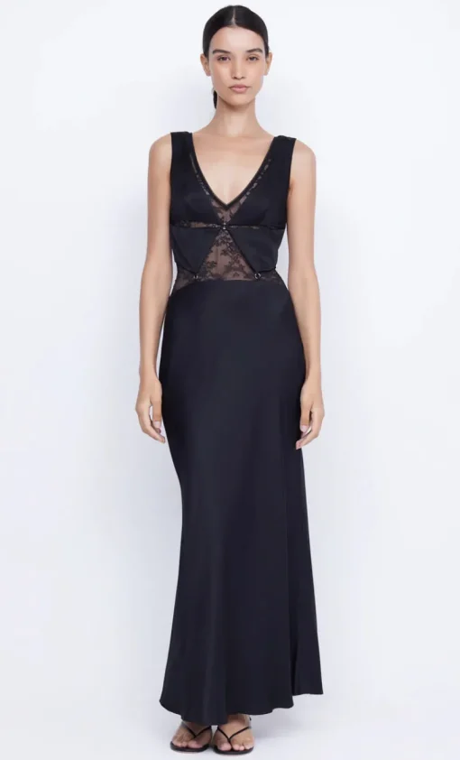 Bec and Bridge BEC + BRIDGE - JULIETTE V NECK MAXI DRESS (BLACK) FINAL SALE
