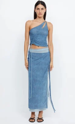 Bec and Bridge BEC + BRIDGE - NOLA ASYMMETRIC TOP (SPLICED DENIM)