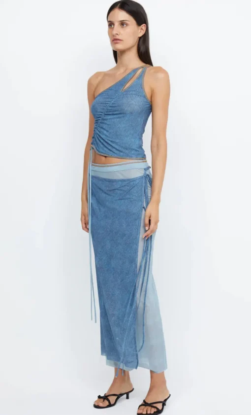 Bec and Bridge BEC + BRIDGE - NOLA ASYMMETRIC TOP (SPLICED DENIM)
