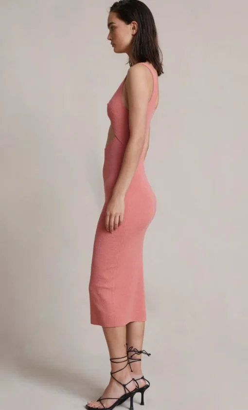 Bec and Bridge BEC & BRIDGE - Oasis Knit Twist Midi Dress (Salmon)