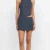 Bec and Bridge BEC + BRIDGE - PINE CUT OUT MINI DRESS (CHARCOAL PINSTRIPE)