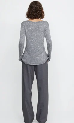 Bec and Bridge BEC + BRIDGE - SADIE SEQUIN LONG SLEEVE KNIT TOP (Charcoal)