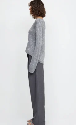 Bec and Bridge BEC + BRIDGE - SADIE SEQUIN LONG SLEEVE KNIT TOP (Charcoal)