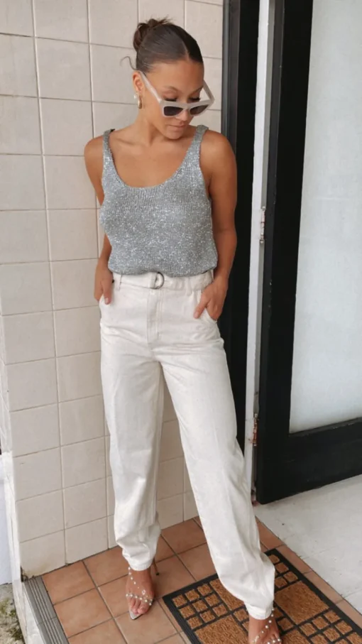 Women Bec and Bridge BEC + BRIDGE - SADIE SEQUIN KNIT TANK (Charcoal)