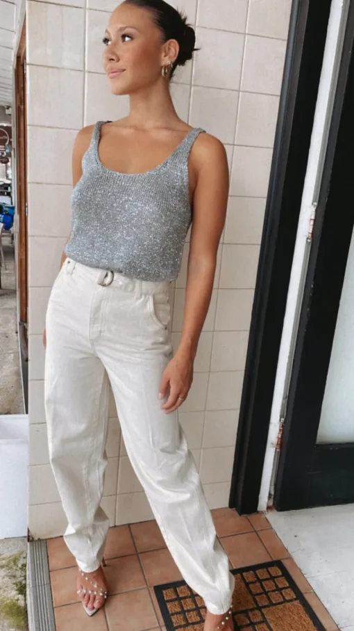 Women Bec and Bridge BEC + BRIDGE - SADIE SEQUIN KNIT TANK (Charcoal)