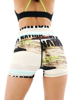 Women PE Nation Bermuda Bike Short (Scene Print)