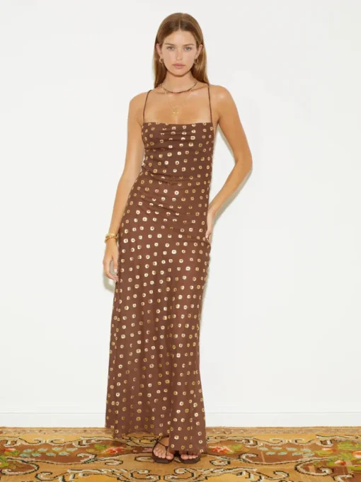 BOTEH - BRONZEE BIAS SLIP DRESS (CAFE)