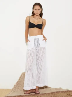 Women BOTEH - MATI BRODERIE PANT (WHITE)