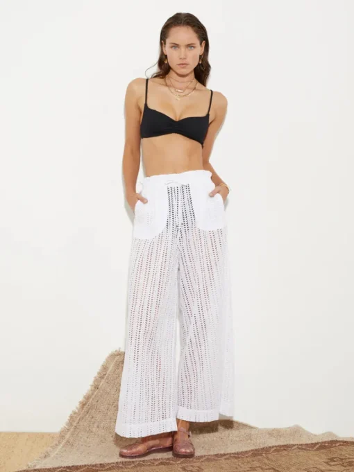 Women BOTEH - MATI BRODERIE PANT (WHITE)