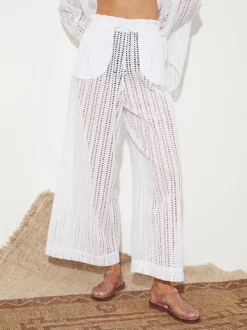 Women BOTEH - MATI BRODERIE PANT (WHITE)
