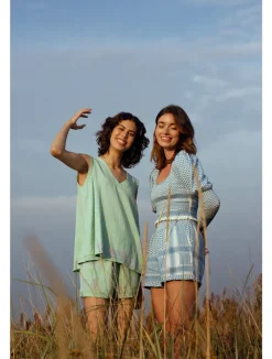 Cecile Copenhagen - Shirt V no Sleeves (Ballad blue)