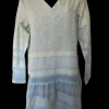Cecile Copenhagen CECILIE COPENHAGEN - Dress 2 V Neck Long Sleeves (Ballad Blue/Whisper White)