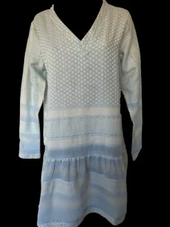 Cecile Copenhagen CECILIE COPENHAGEN - Dress 2 V Neck Long Sleeves (Ballad Blue/Whisper White)