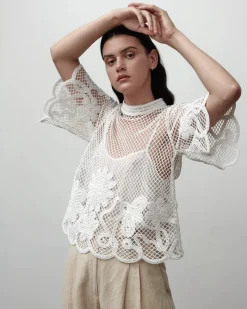 Clea - AMAANI LACE TEE (WHITE)