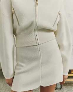 Women Clea - ATLAS KNIT MINI SKIRT (OFF WHITE)