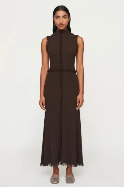 Clea - AVALON FRINGE KNIT DRESS (CHOCOLATE)