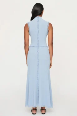 Clea - AVALON FRINGE KNIT DRESS (BLUE)