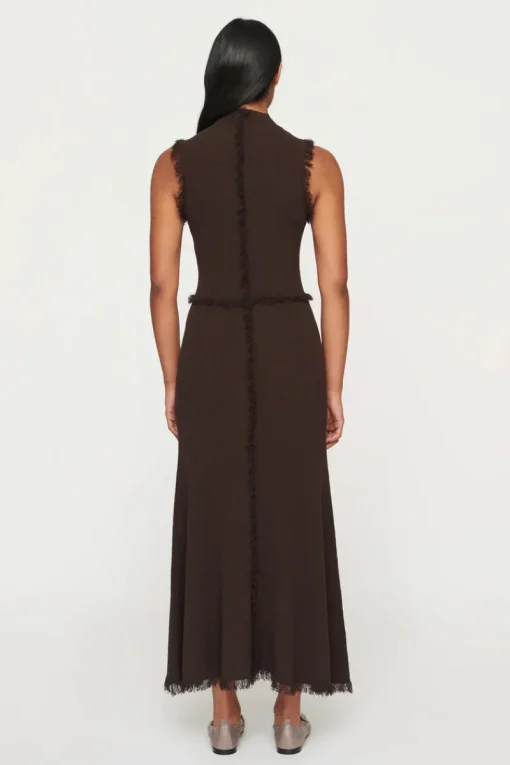 Clea - AVALON FRINGE KNIT DRESS (CHOCOLATE)