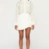 Clea - BOWIE RAFFIA MINI SKIRT (OFF WHITE)