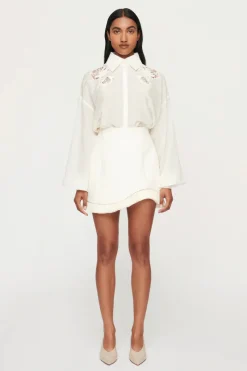 Clea - BOWIE RAFFIA MINI SKIRT (OFF WHITE)