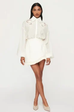 Clea - BOWIE RAFFIA MINI SKIRT (OFF WHITE)