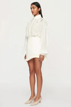 Clea - BOWIE RAFFIA MINI SKIRT (OFF WHITE)