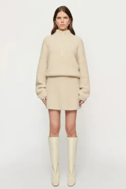 Women Clea - BOYD BOUCLE HALF ZIP (ALABASTER)