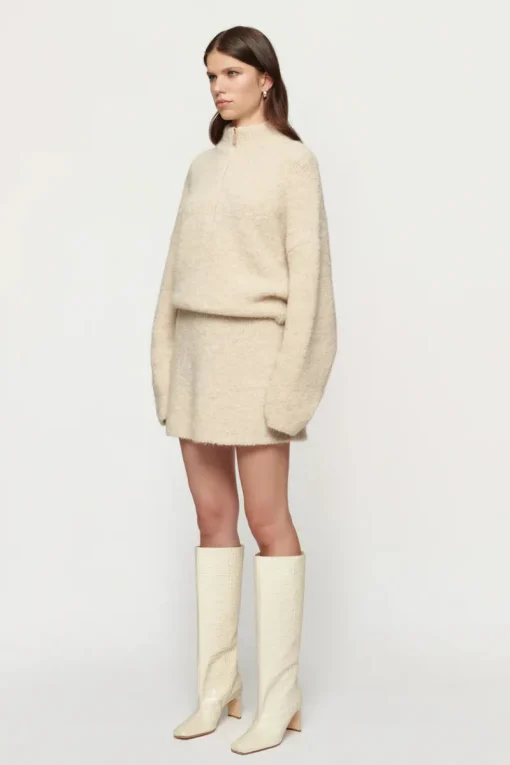 Women Clea - BOYD BOUCLE HALF ZIP (ALABASTER)