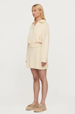 Clea - Carlos Crepe Knit Bomber (Butter)
