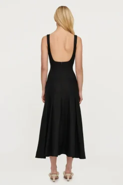 Clea - Charlee Pleat Dress (Black)