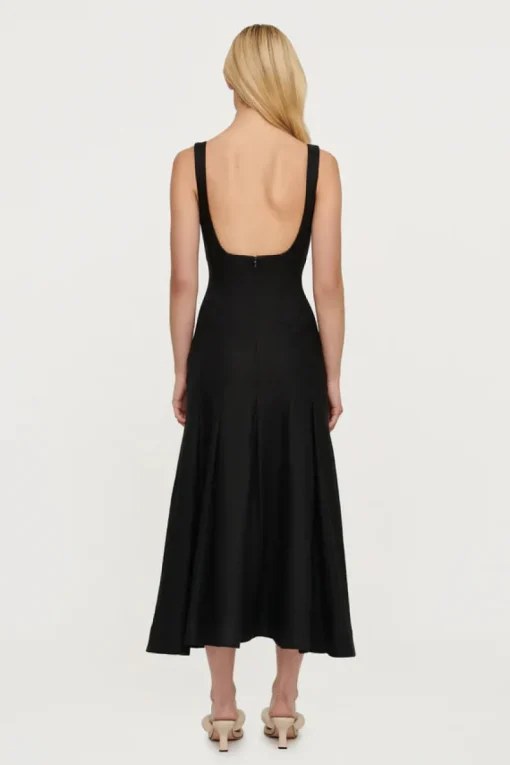 Clea - Charlee Pleat Dress (Black)