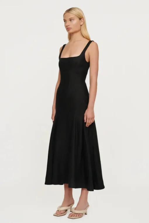 Clea - Charlee Pleat Dress (Black)