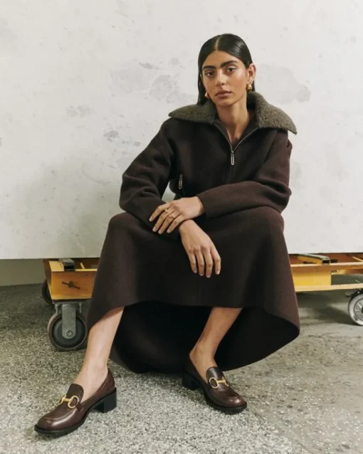 Clea - DAKOTA BOILED WOOL BOMBER (CHOCOLATE)