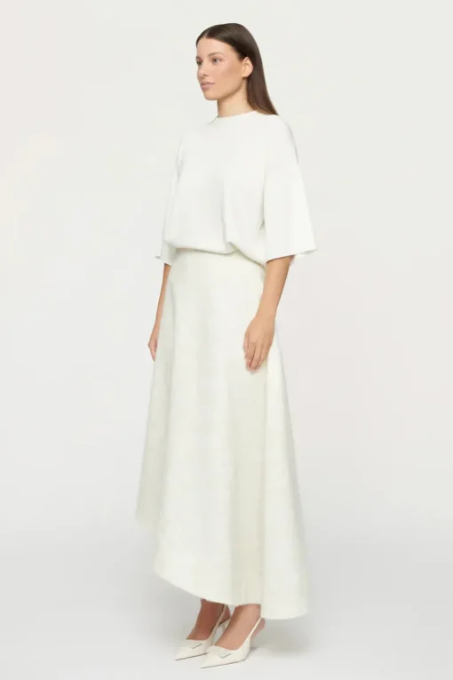 Clea - RAFA ASYM SKIRT (CREAM JACQUARD)
