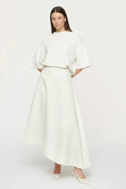 Clea - RAFA ASYM SKIRT (CREAM JACQUARD)