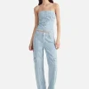 Ena Pelly DIANA DENIM UTILITY PANT (ICE BLUE STRIPE)