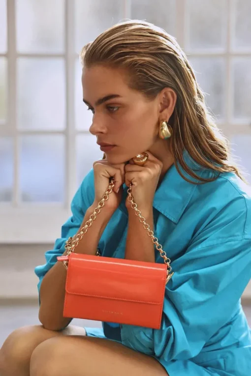 Women Dylan Kain - THE JUICY PATENT WALLET (ORANGE SUNSET)