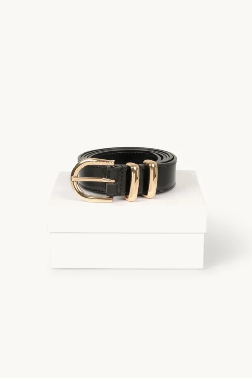 Women Dylan Kain - The Tia Patent Belt Light Gold (Black)