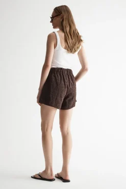 Elka Collective - MONOGRAM TOWELLING SHORT (CHOCOLATE)