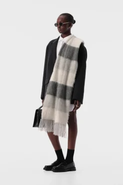 Women Elka Collective - NIELSON SCARF GREY CHECK