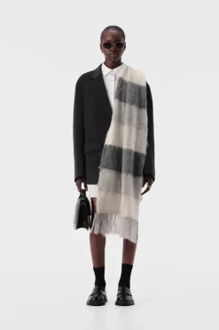 Women Elka Collective - NIELSON SCARF GREY CHECK
