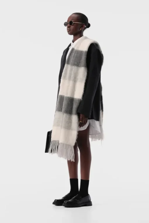 Women Elka Collective - NIELSON SCARF GREY CHECK