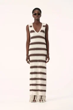 Women Elka Collective - Sintra Knit Dress (Chocolate Ecru)