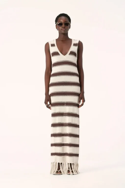 Women Elka Collective - Sintra Knit Dress (Chocolate Ecru)