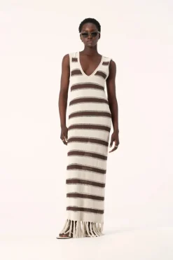 Women Elka Collective - Sintra Knit Dress (Chocolate Ecru)