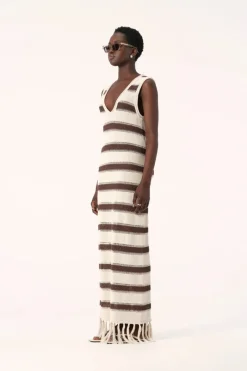 Women Elka Collective - Sintra Knit Dress (Chocolate Ecru)