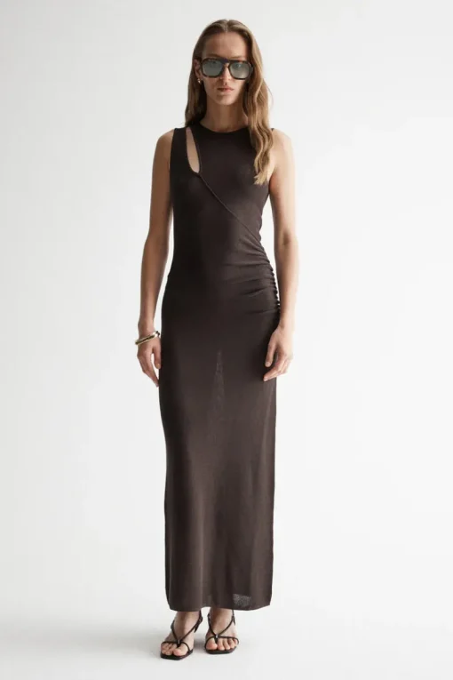 Elka Collective - ZINNIA KNIT DRESS (CHOCOLATE)